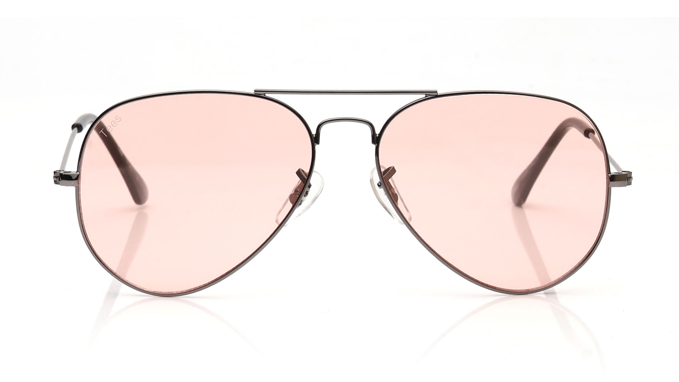 Image 1 of Pink Aviator Sunglasses for Men and Women from Tees By Fastrack Available at Titan Eye+