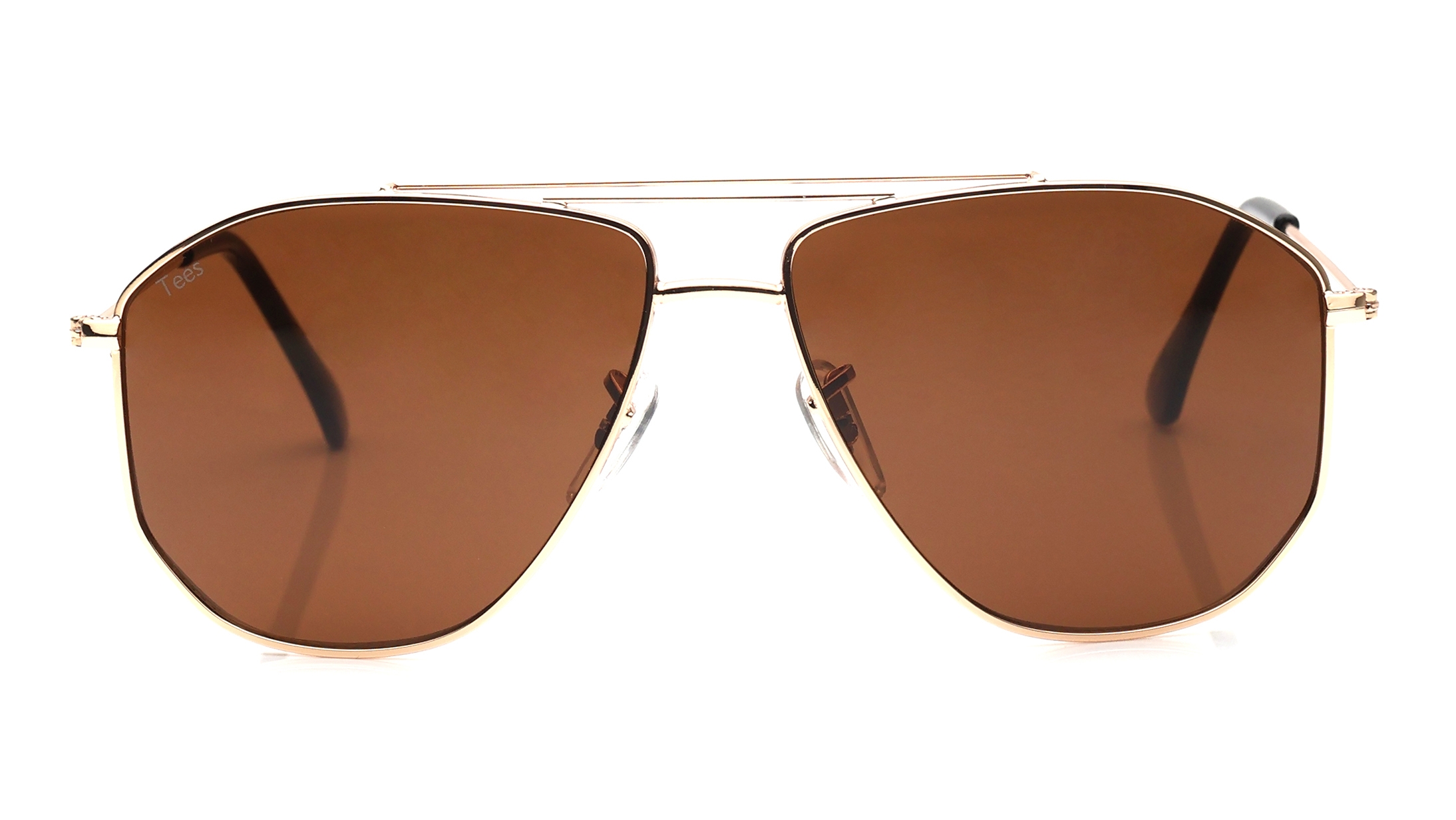 Image 1 of Brown Aviator Sunglasses for Men and Women from Tees By Fastrack Available at Titan Eye+