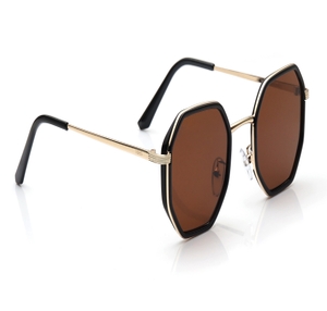 Image 2 of Brown Hexagon Sunglasses for Men and Women from Tees By Fastrack Available at Titan Eye+