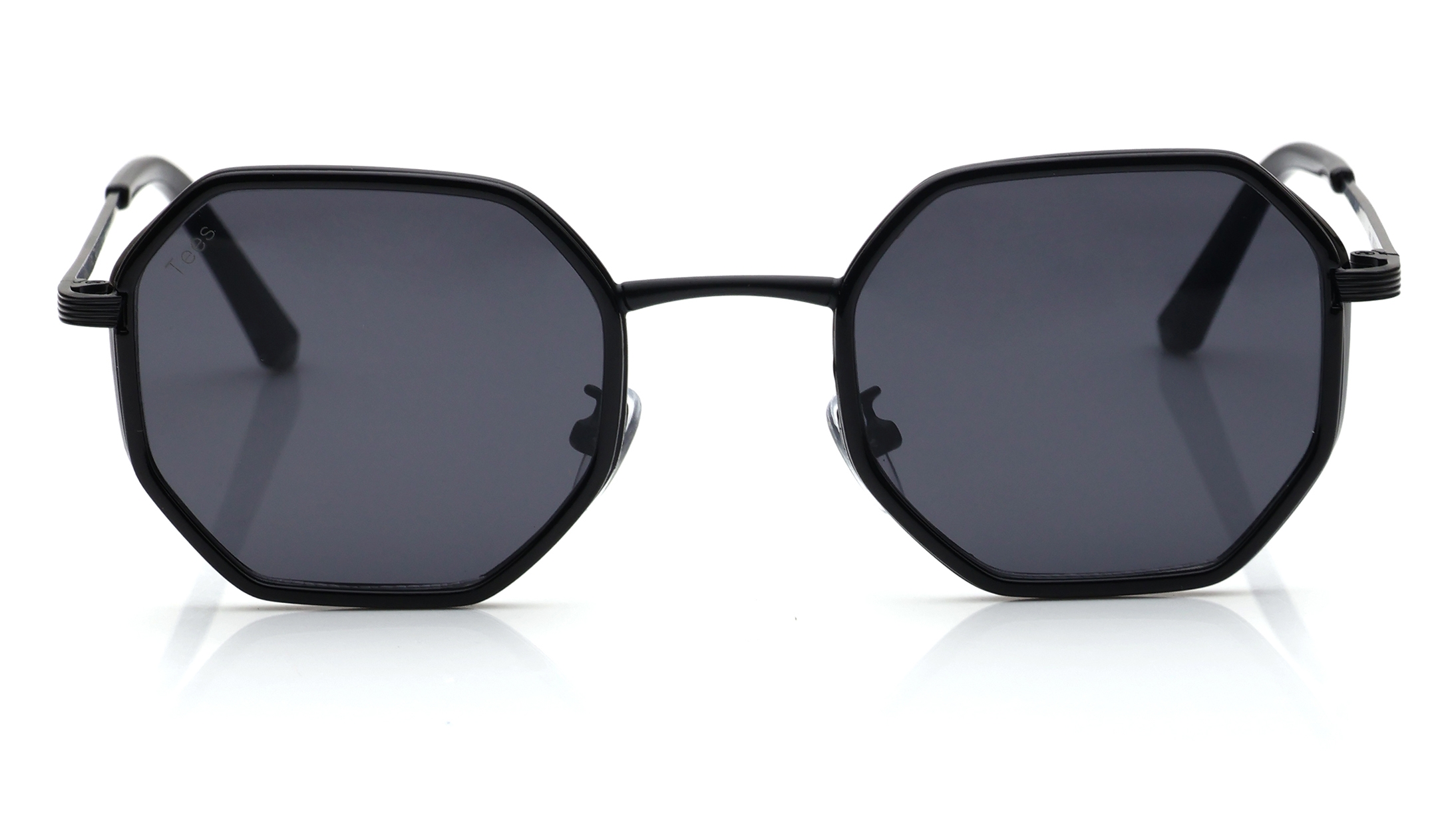 Image 1 of Black Hexagon Sunglasses for Men and Women from Tees By Fastrack Available at Titan Eye+
