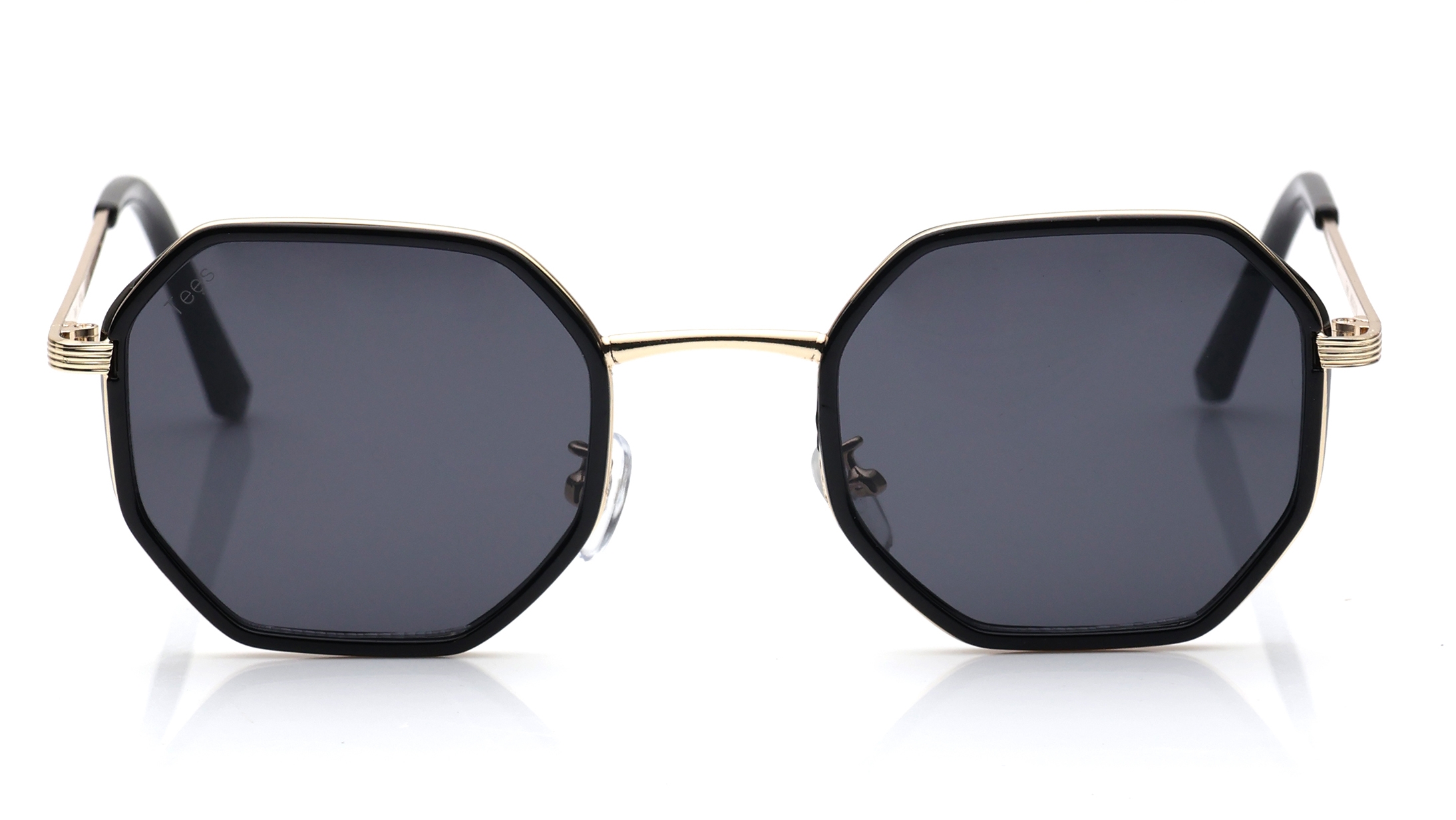 Image 1 of Black Hexagon Sunglasses for Men and Women from Tees By Fastrack Available at Titan Eye+