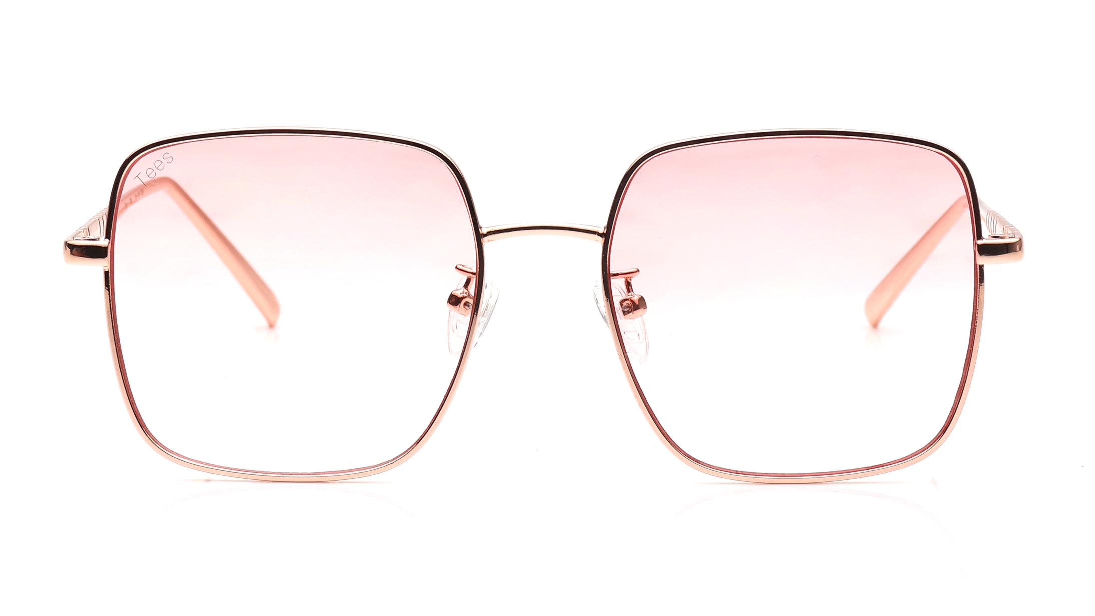 Image 1 of Pink Square Sunglasses for Men and Women from Tees By Fastrack Available at Titan Eye+