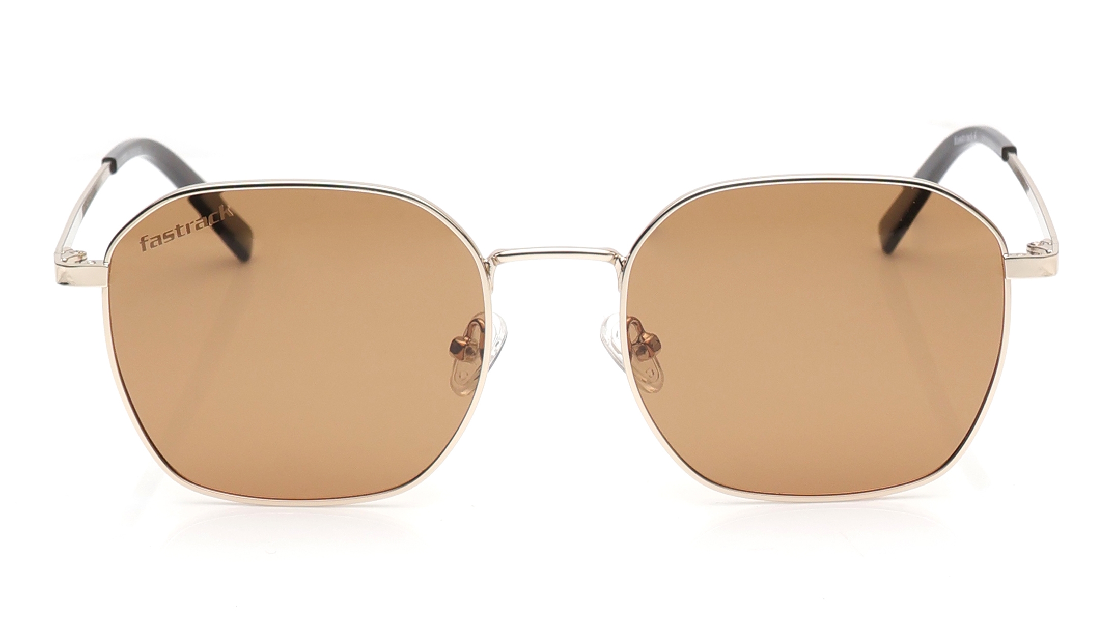 Image 1 of Brown Geometric Polarized Sunglasses for Men and Women from Fastrack Available at Titan Eye+
