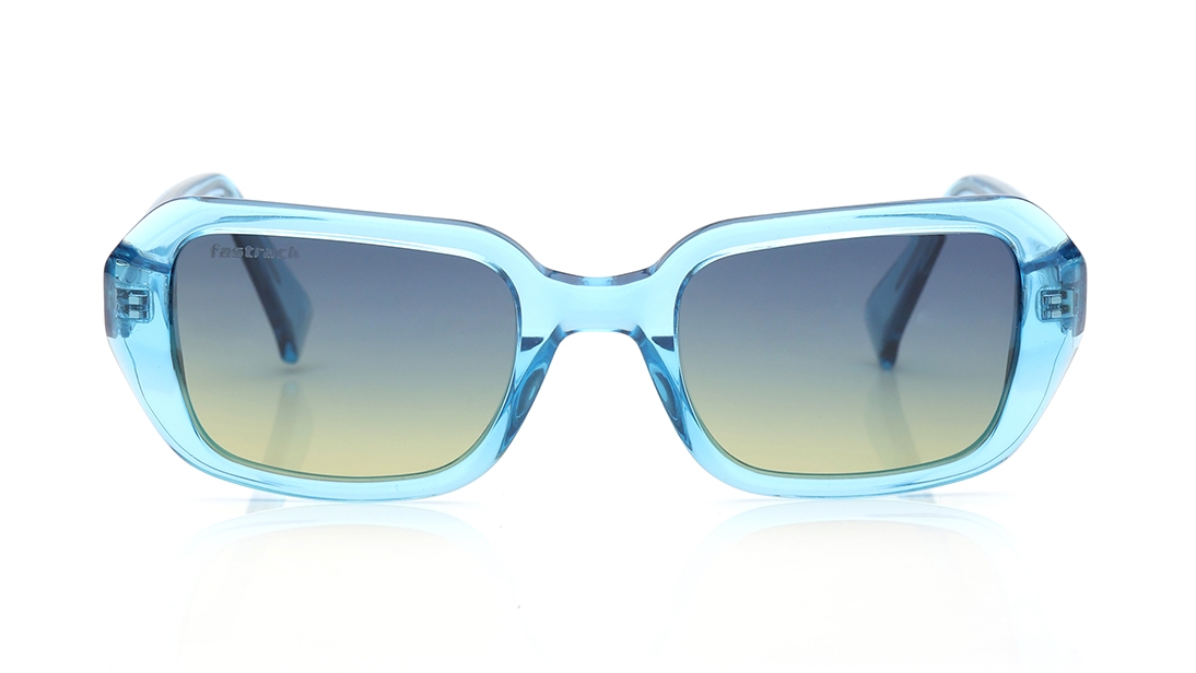 Image 1 of Blue Square Polarized Sunglasses for Women from Fastrack Available at Titan Eye+