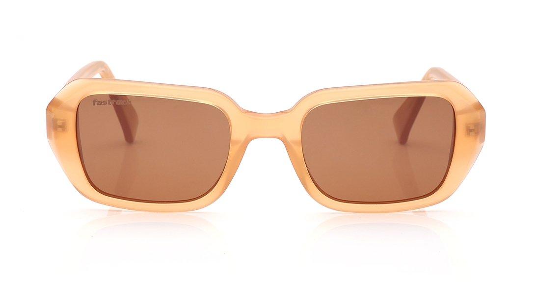 Image 1 of Brown Rectangle Polarized Sunglasses for Women from Fastrack Available at Titan Eye+