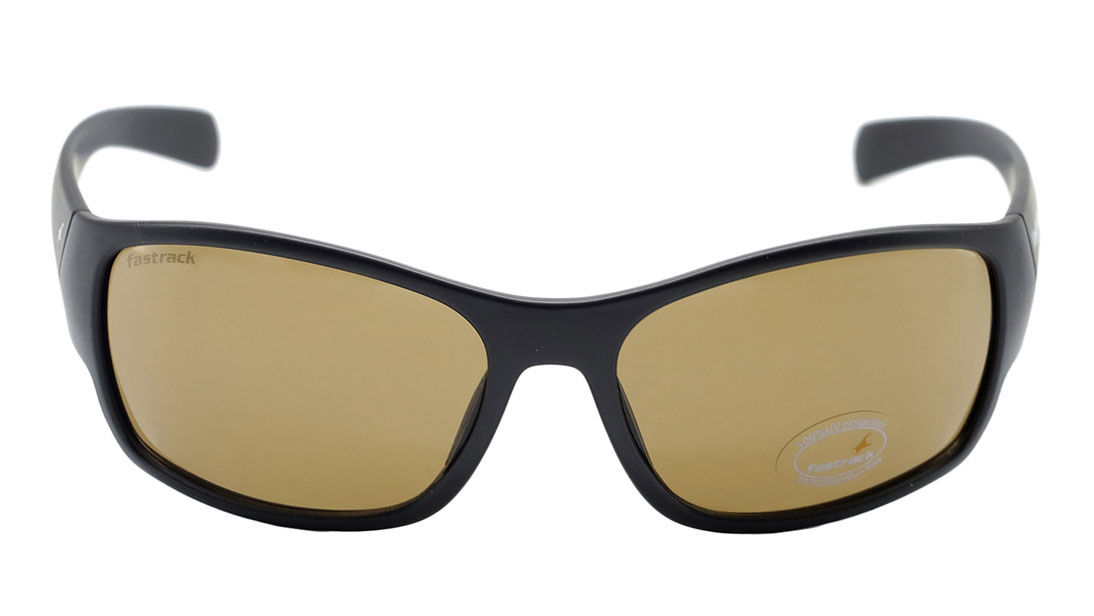 Image 1 of Brown Wraparound Sunglasses for Men from Fastrack Available at Titan Eye+