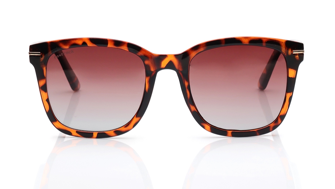 Image 1 of Brown Square Polarized Sunglasses for Men and Women from Fastrack Available at Titan Eye+