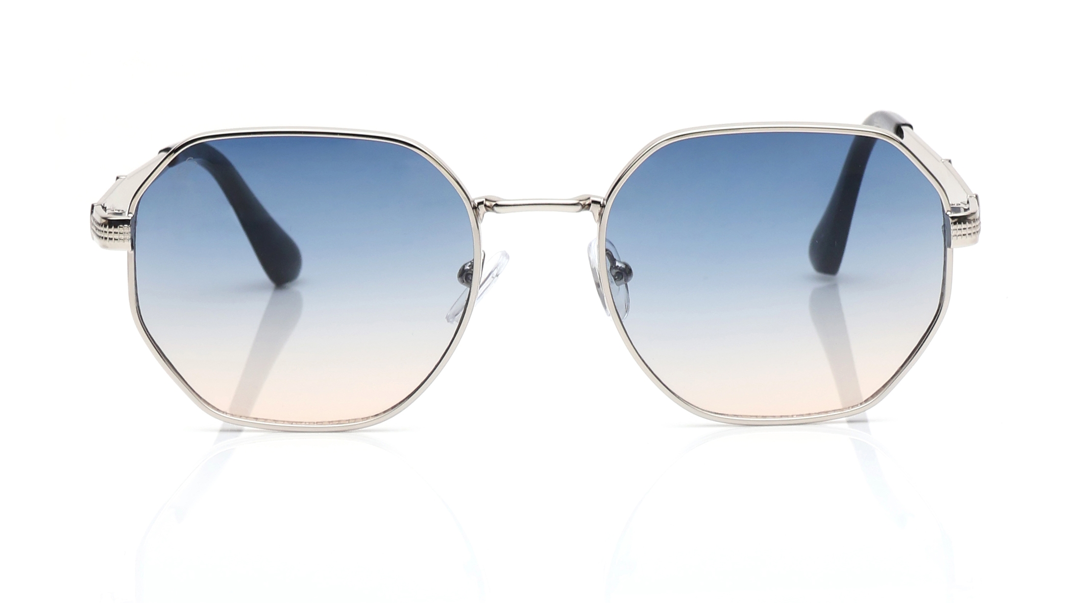 Image 1 of Blue and Pink Hexagon Sunglasses for Men and Women from Tees By Fastrack Available at Titan Eye+