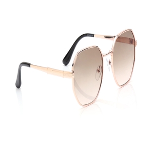 Image 2 of Brown and Pink Hexagon Sunglasses for Men and Women from Tees By Fastrack Available at Titan Eye+