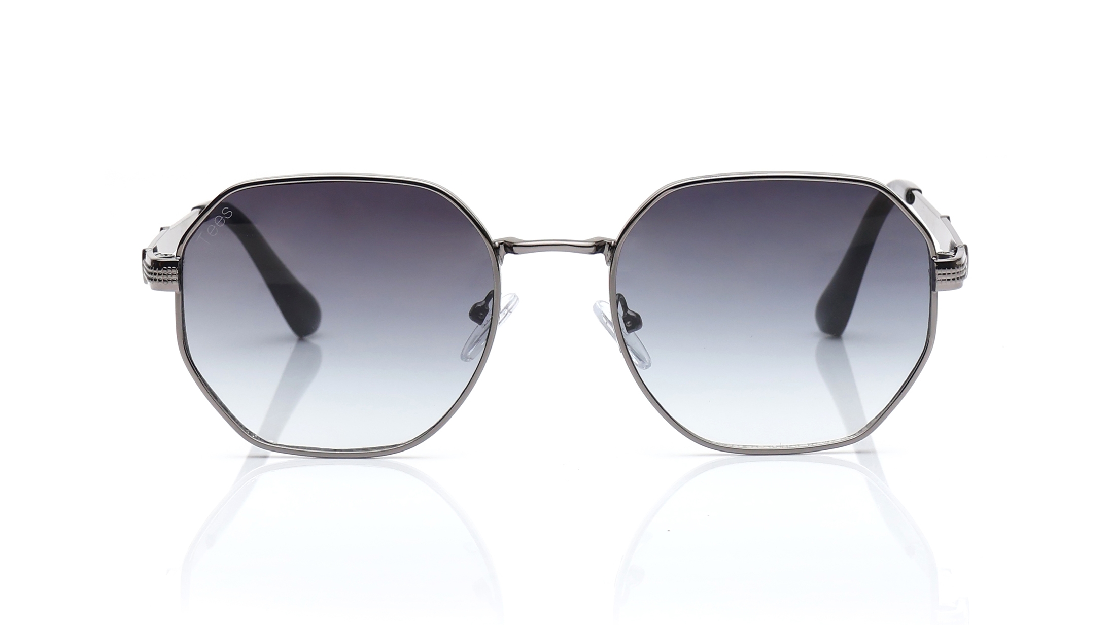 Image 1 of Grey Hexagon Sunglasses for Men and Women from Tees By Fastrack Available at Titan Eye+