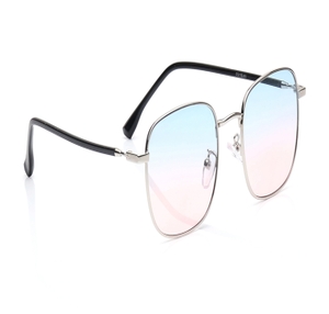 Image 2 of Blue and Pink Square Sunglasses for Men and Women from Tees By Fastrack Available at Titan Eye+