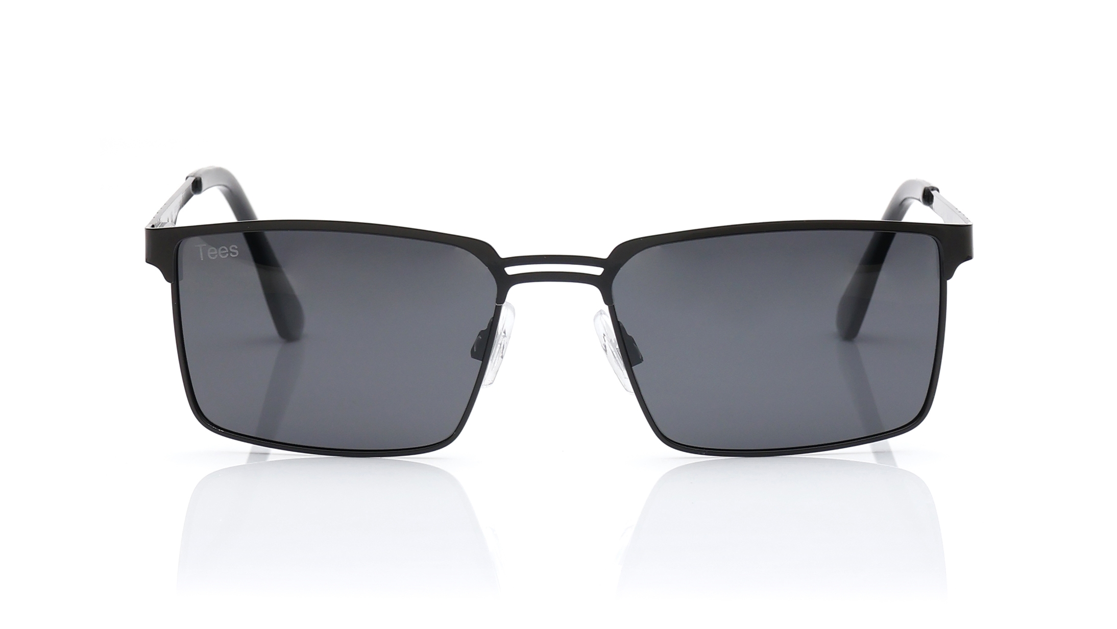 Image 1 of Black Rectangle Polarized Sunglasses for Men and Women from Tees By Fastrack Available at Titan Eye+