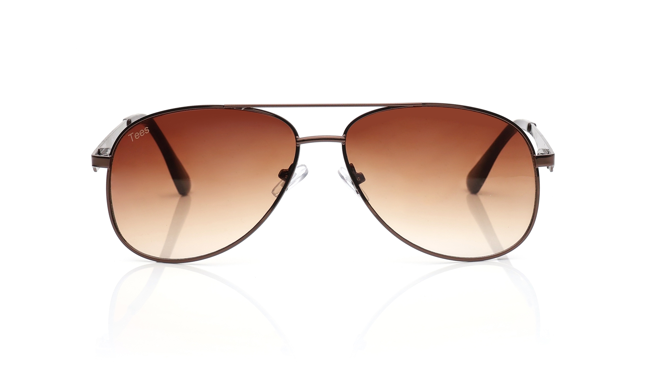 Image 1 of Brown Aviator Sunglasses for Men and Women from Tees By Fastrack Available at Titan Eye+