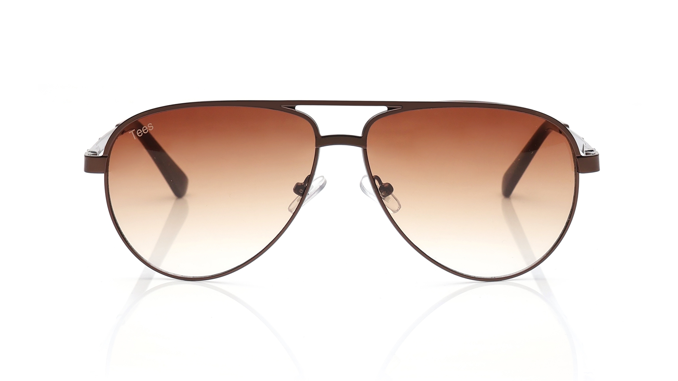 Image 1 of Brown Aviator Sunglasses for Men and Women from Tees By Fastrack Available at Titan Eye+