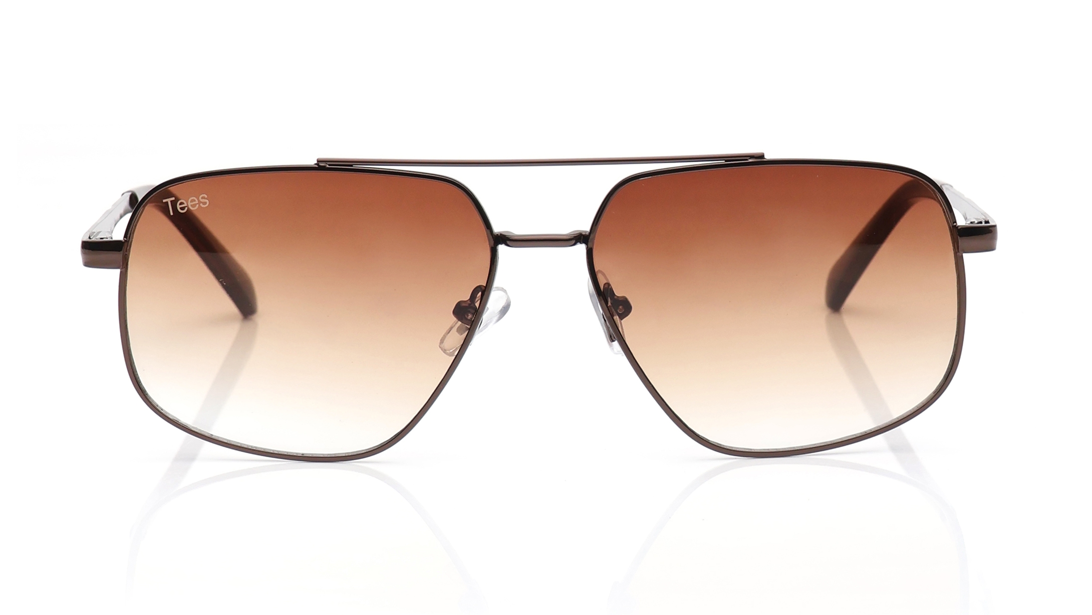 Image 1 of Brown Aviator Sunglasses for Men and Women from Tees By Fastrack Available at Titan Eye+