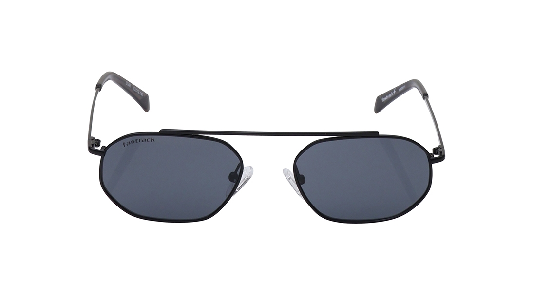 Image 1 of Black Geometric Prescription Sunglasses for Men and Women from Fastrack Available at Titan Eye+