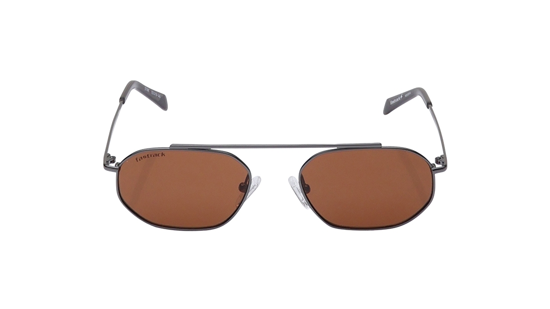 Image 1 of Brown Geometric Prescription Sunglasses for Men and Women from Fastrack Available at Titan Eye+