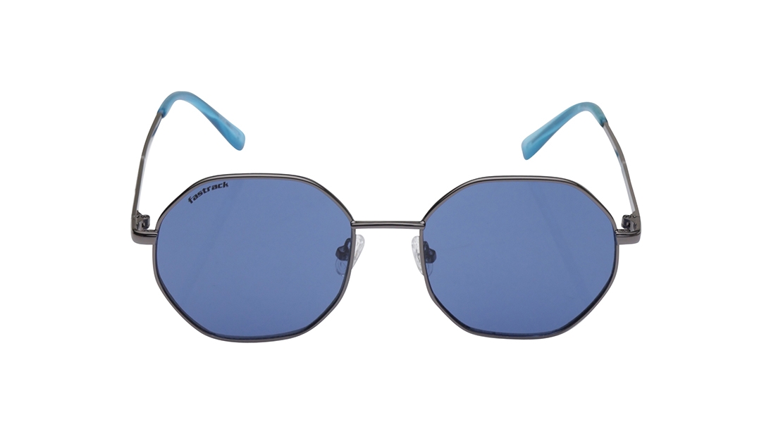 Image 1 of Blue Hexagon Prescription Sunglasses for Women from Fastrack Available at Titan Eye+