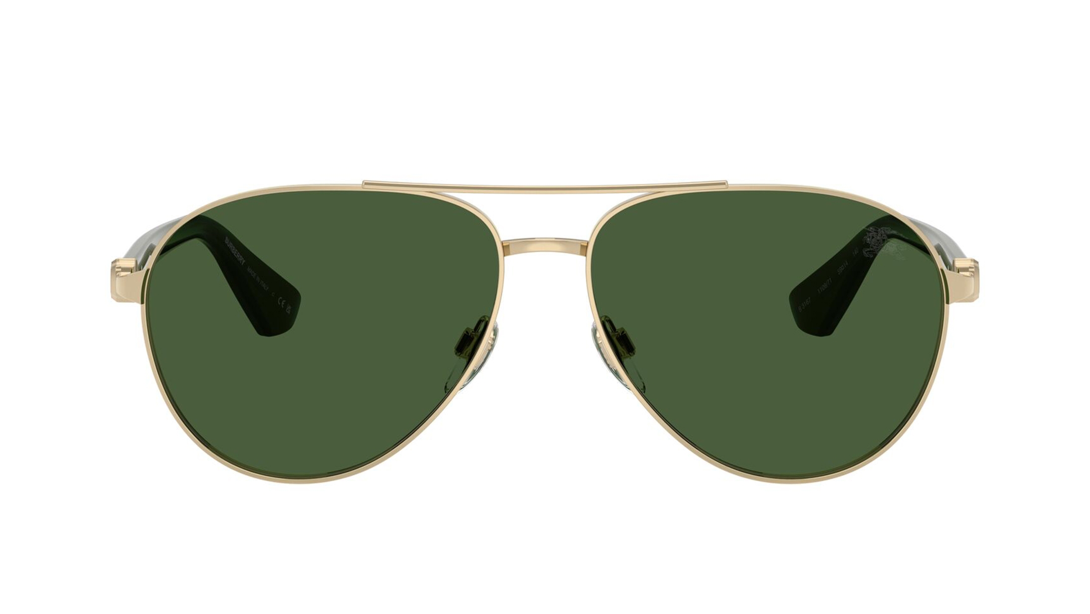 Image 1 of Green Aviator Sunglasses for Men from Burberry Available at Titan Eye+