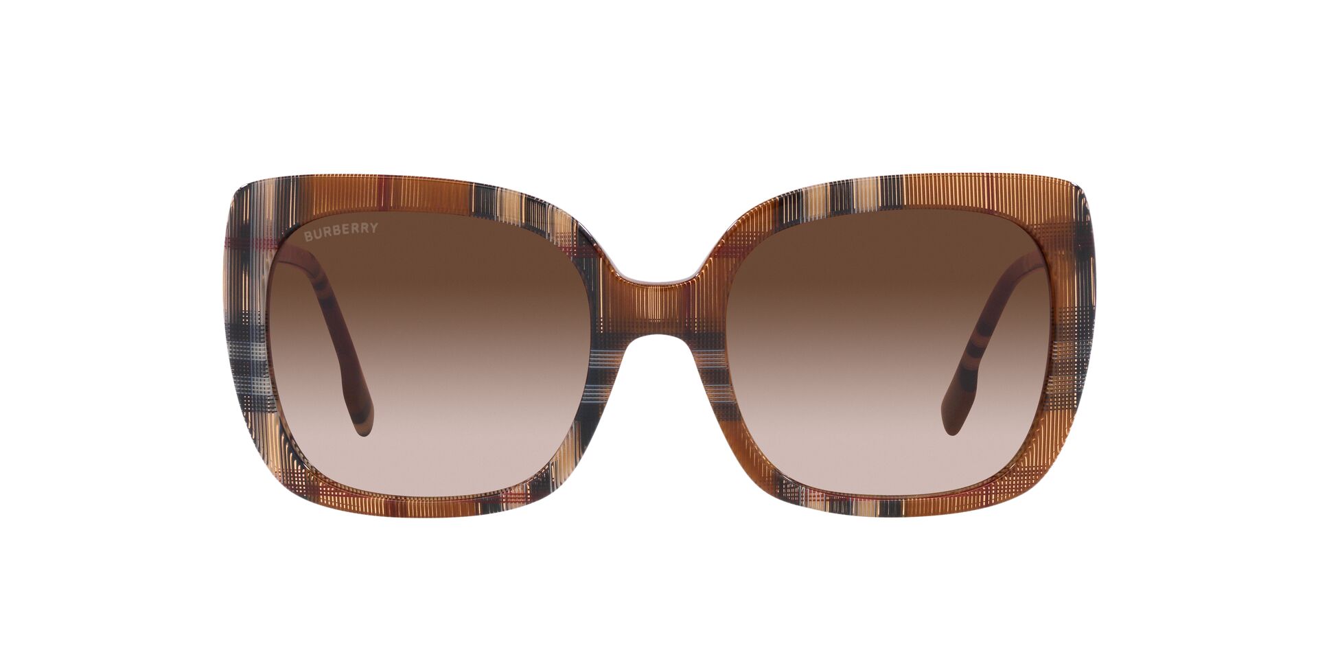 Image 1 of Brown Square Sunglasses for Women from Burberry Available at Titan Eye+