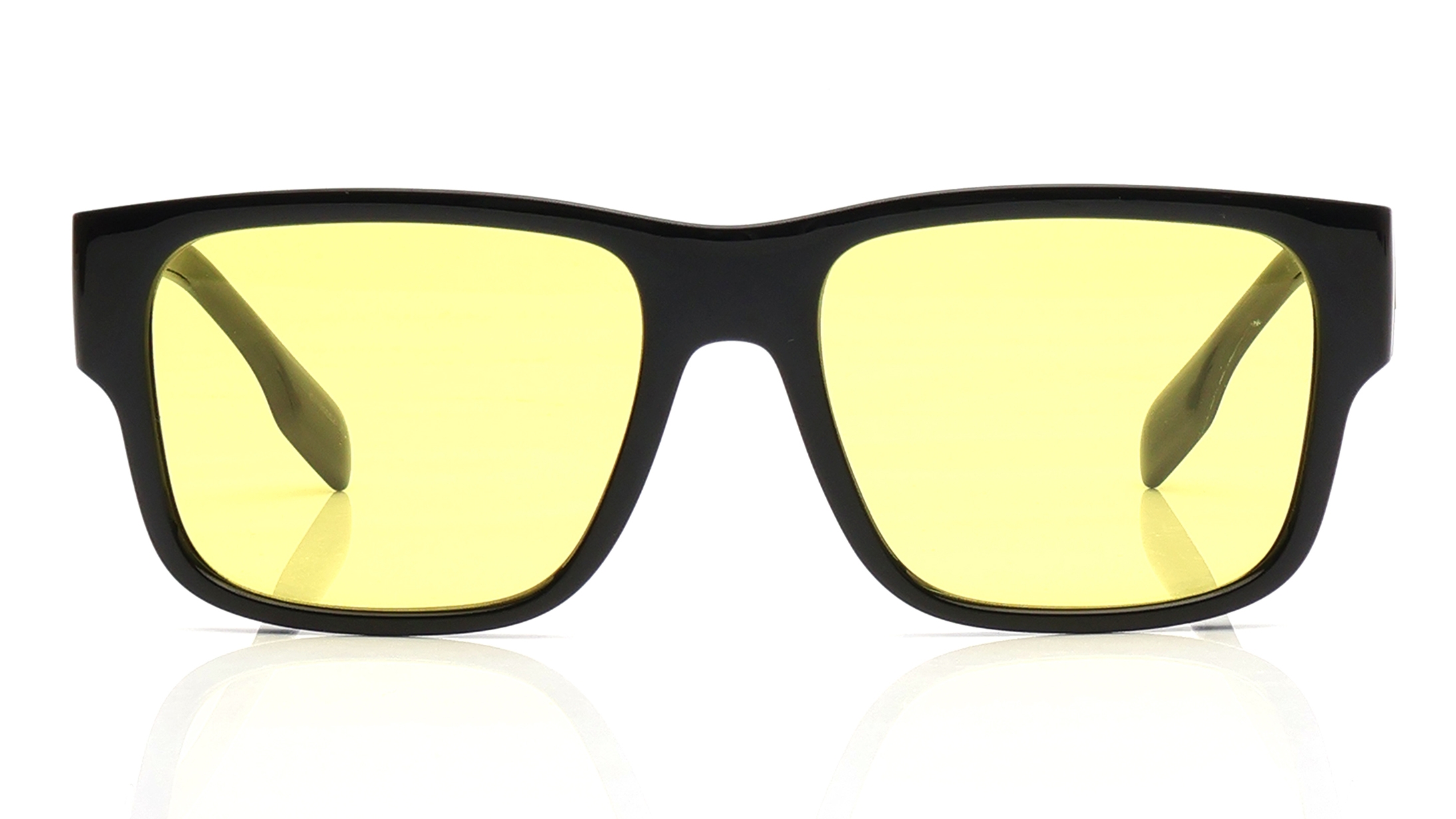 Image 1 of Yellow Square Sunglasses for Men from Burberry Available at Titan Eye+