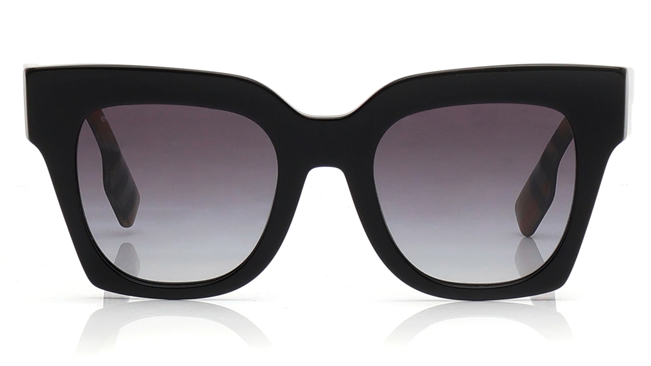 Image 1 of Black Square Sunglasses for Women from Burberry Available at Titan Eye+