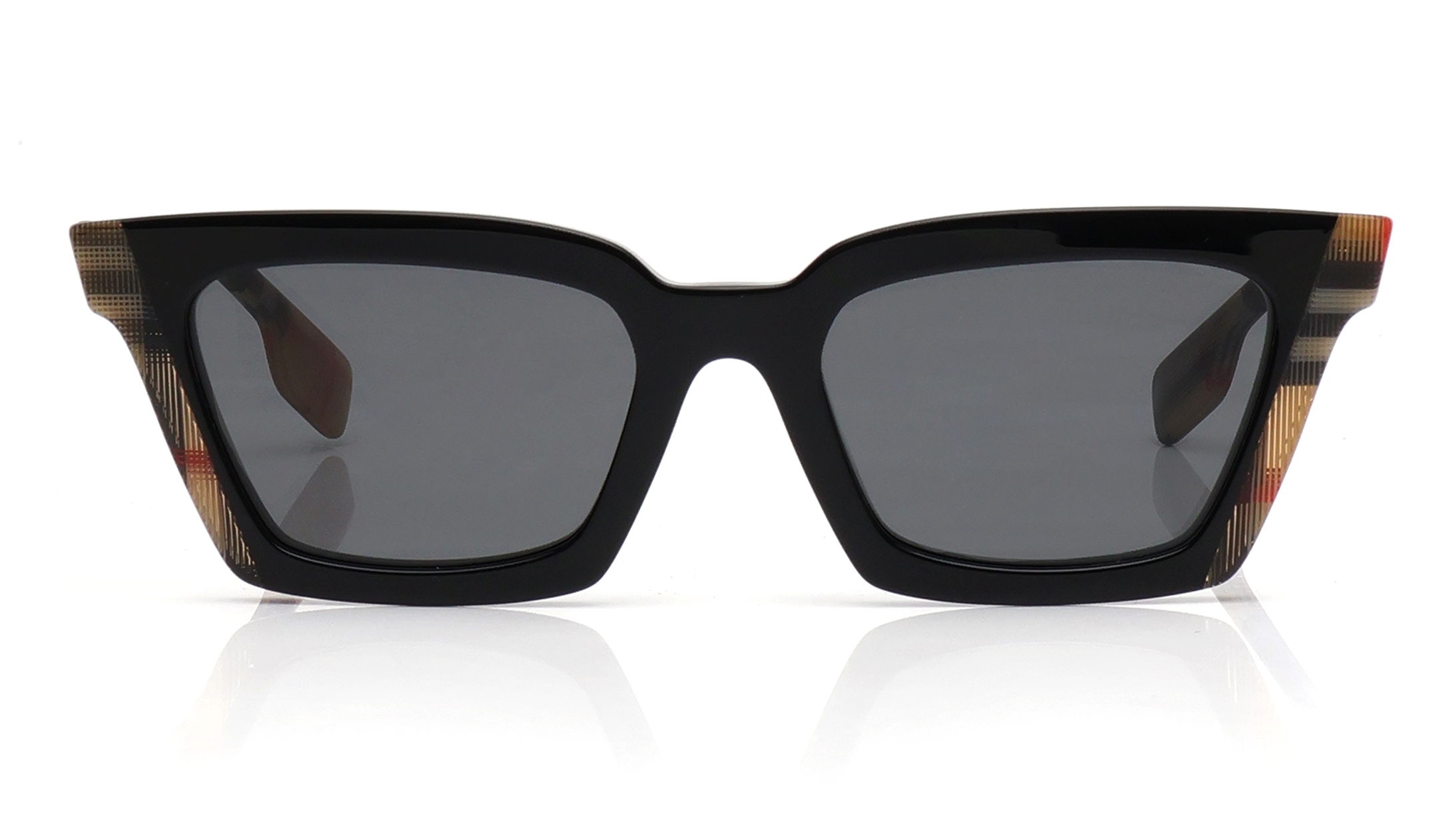 Image 1 of Black CatEye Sunglasses for Women from Burberry Available at Titan Eye+
