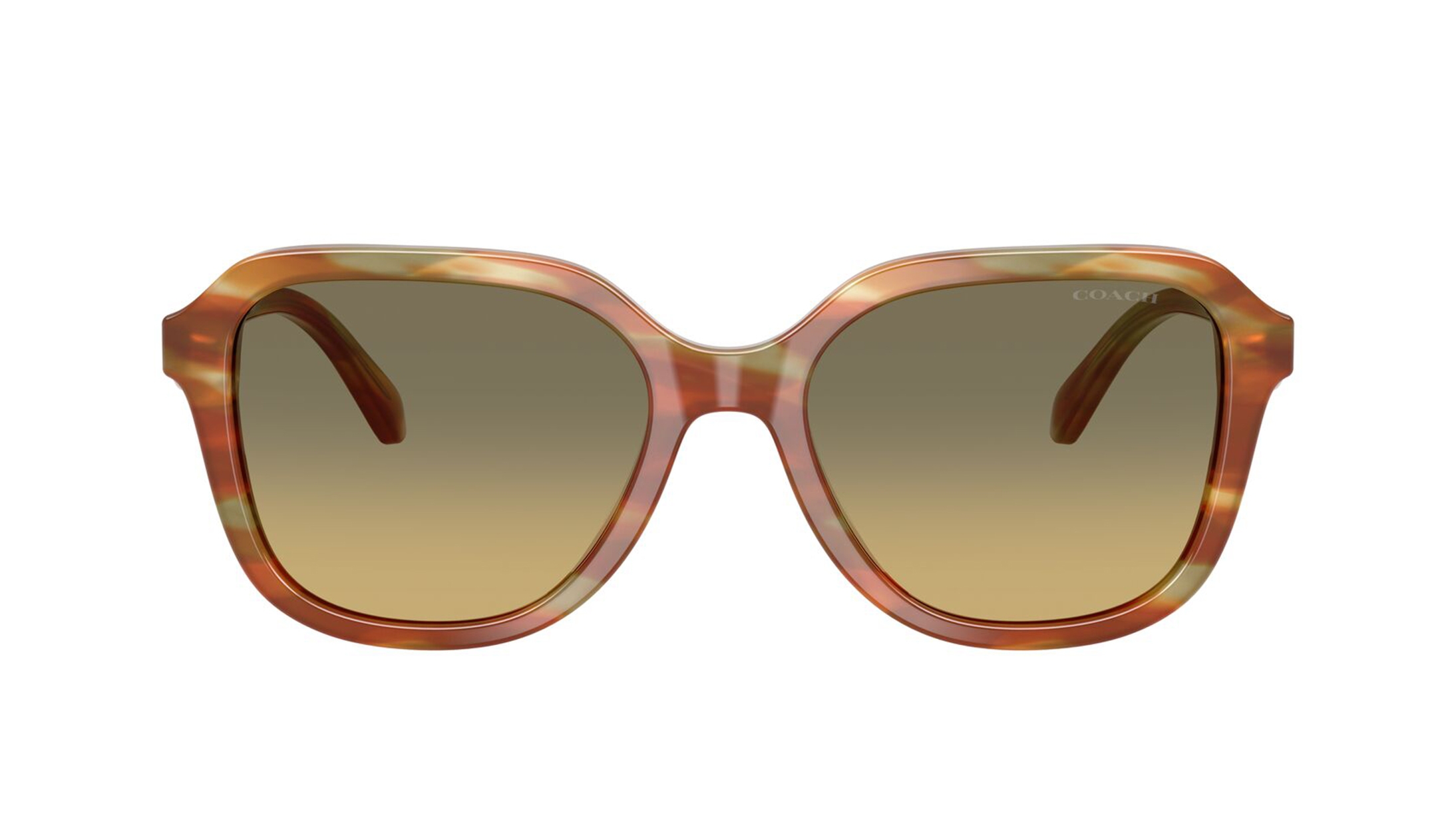 Image 1 of Green Square Sunglasses for Women from Coach Available at Titan Eye+