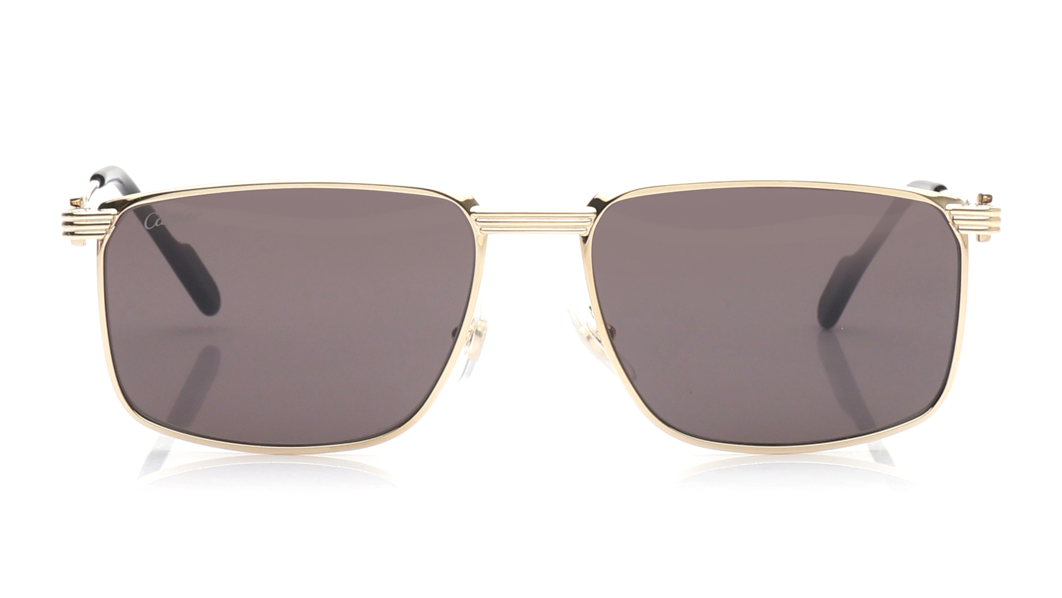 Image 1 of Grey Rectangle Sunglasses for Men from Cartier Available at Titan Eye+