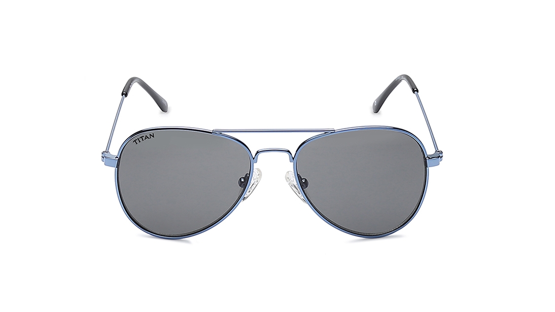 Image 1 of Grey Aviator Sunglasses for Kids from Dash Available at Titan Eye+