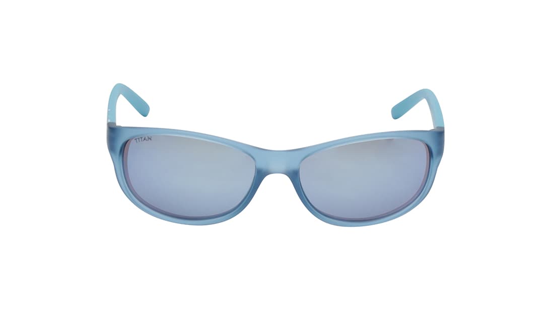 Image 1 of Blue Oval Sunglasses for Kids from Dash Available at Titan Eye+