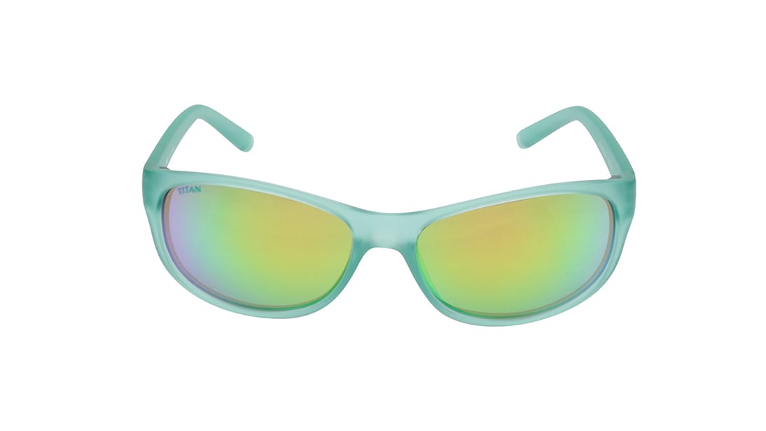Image 1 of Green Wraparound Sunglasses for Kids from Dash Available at Titan Eye+
