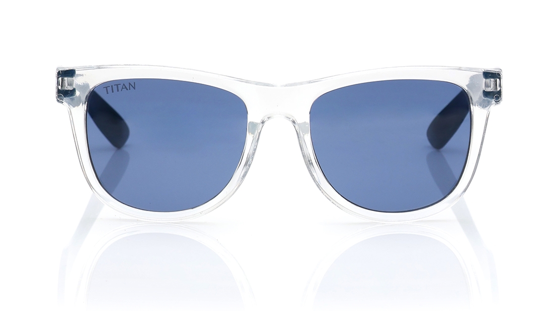 Image 1 of Blue Wayfarer Sunglasses for Kids from Dash Available at Titan Eye+