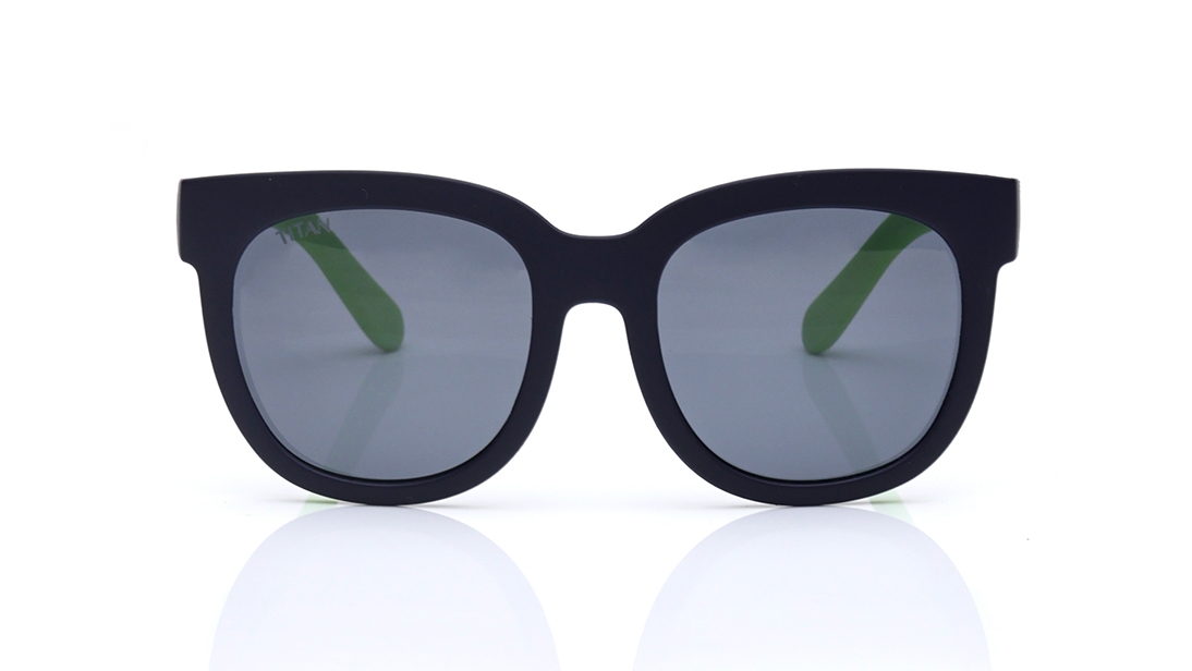 Image 1 of Grey Round Polarized Sunglasses for Kids from Dash Available at Titan Eye+