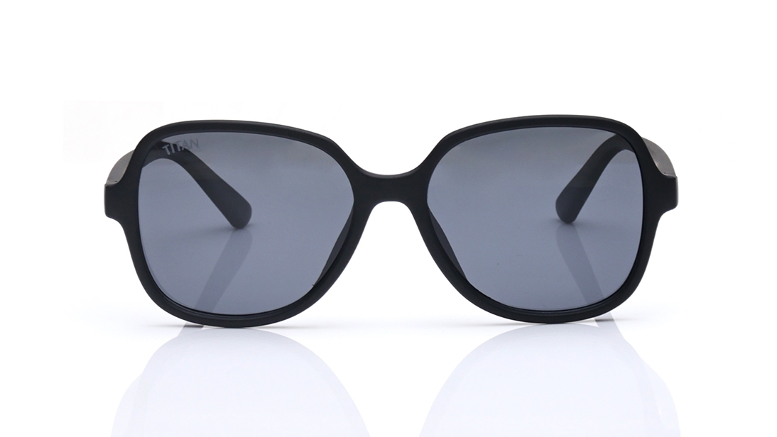 Image 1 of Grey Square Polarized Sunglasses for Kids from Dash Available at Titan Eye+