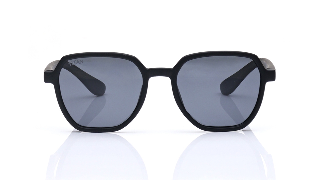Image 1 of Grey Geometric Polarized Sunglasses for Kids from Dash Available at Titan Eye+