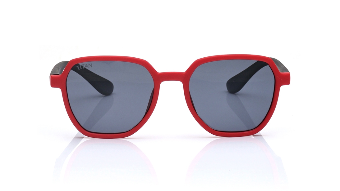 Image 1 of Grey Geometric Polarized Sunglasses for Kids from Dash Available at Titan Eye+