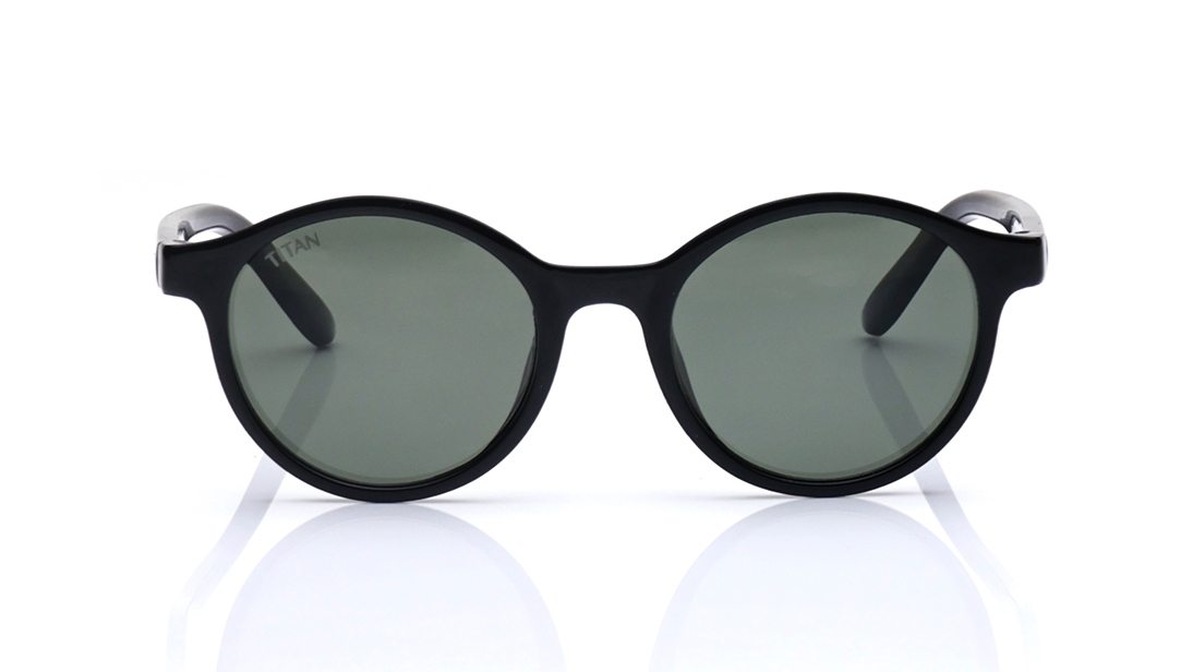 Image 1 of Green Round Polarized Sunglasses for Kids from Dash Available at Titan Eye+