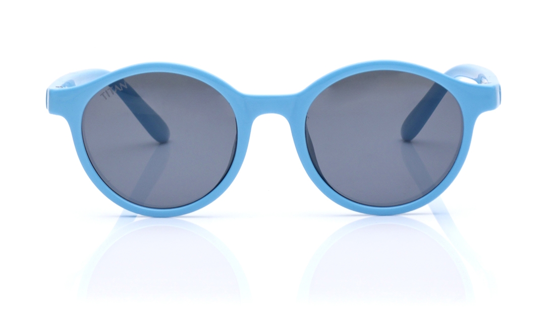 Image 1 of Grey Round Polarized Sunglasses for Kids from Dash Available at Titan Eye+