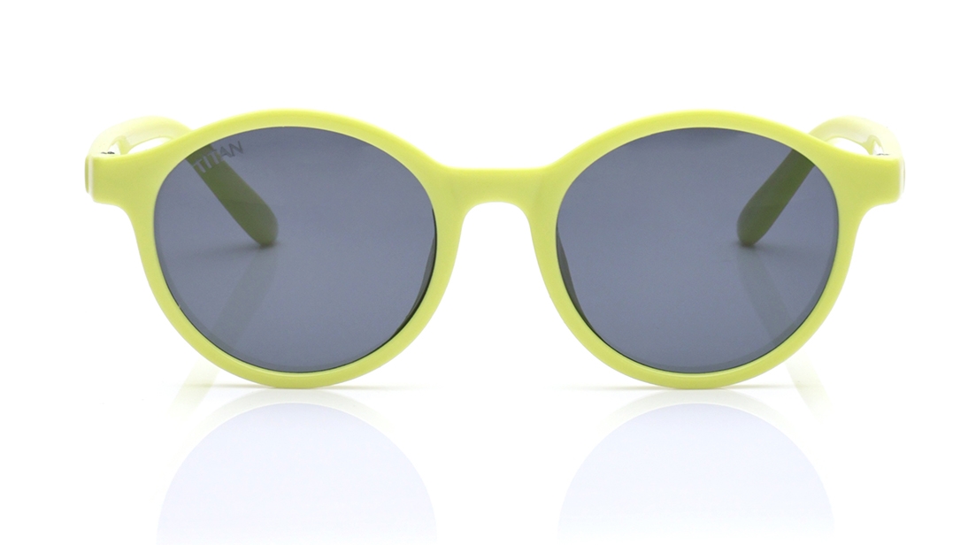 Image 1 of Grey Round Polarized Sunglasses for Kids from Dash Available at Titan Eye+