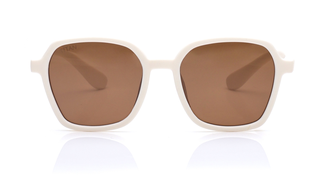 Image 1 of Brown Square Polarized Sunglasses for Kids from Dash Available at Titan Eye+
