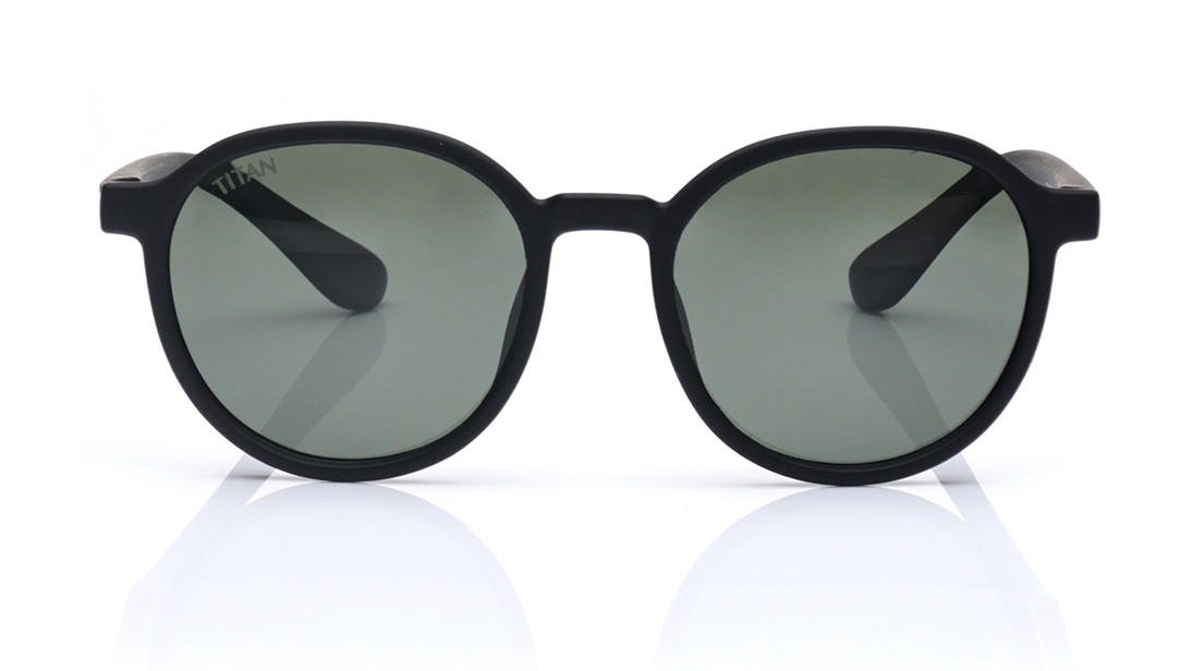 Image 1 of Green Round Polarized Sunglasses for Kids from Dash Available at Titan Eye+