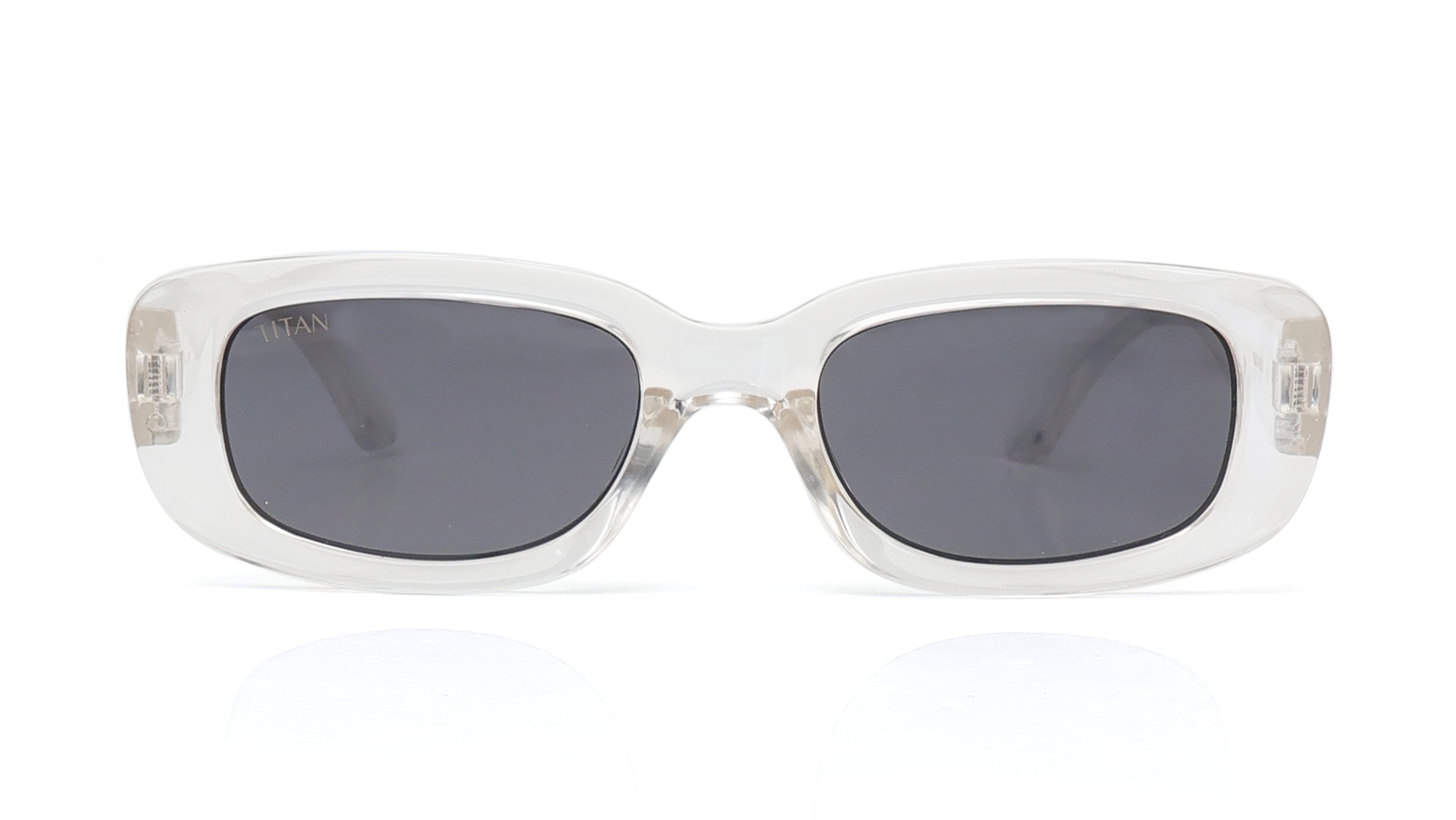 Image 1 of Smoke Oval Sunglasses for Girls from Dash Available at Titan Eye+