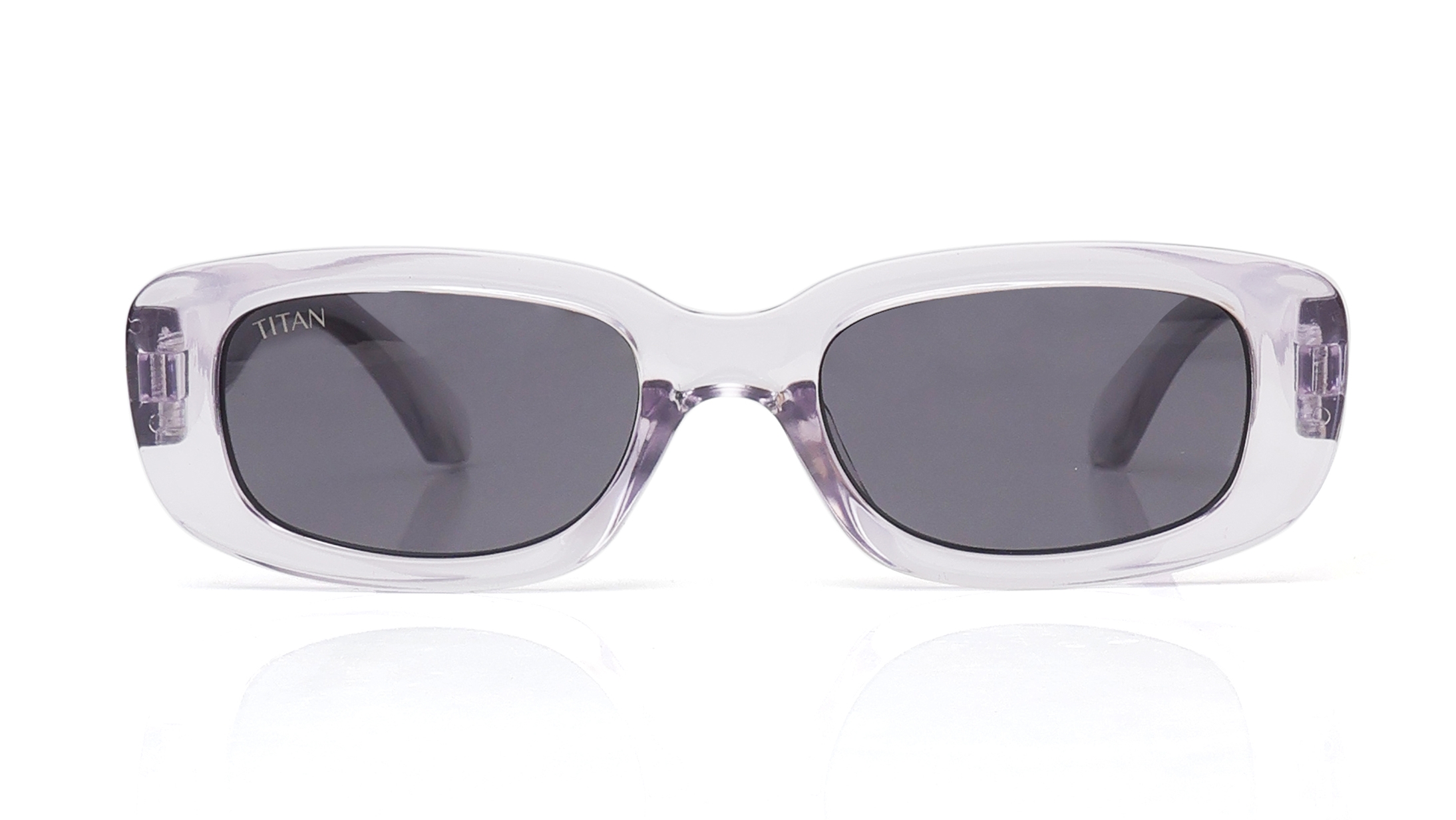 Image 1 of Smoke Oval Sunglasses for Girls from Dash Available at Titan Eye+