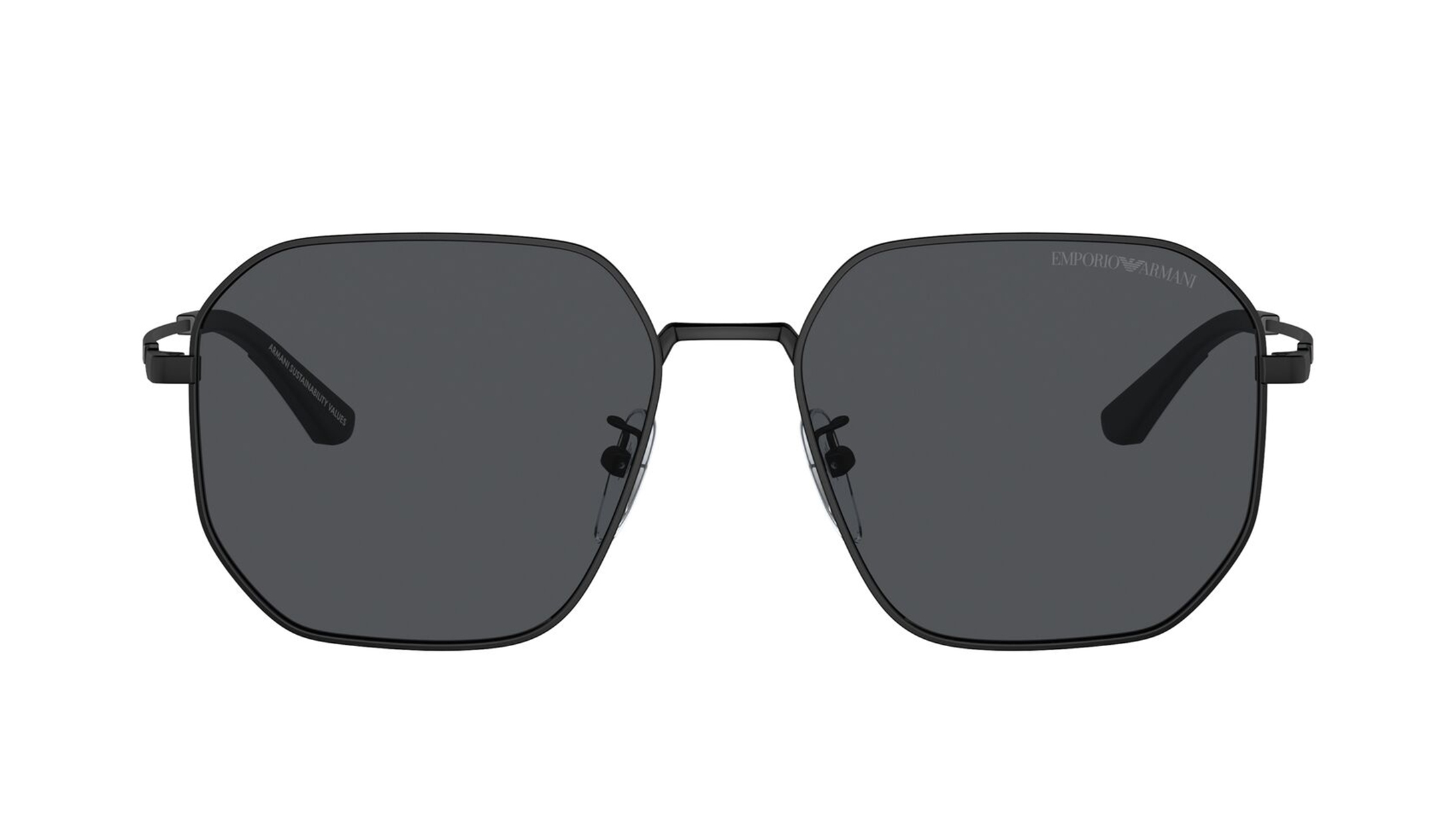 Image 1 of Black Hexagon Sunglasses for Men from Emporio Armani Available at Titan Eye+