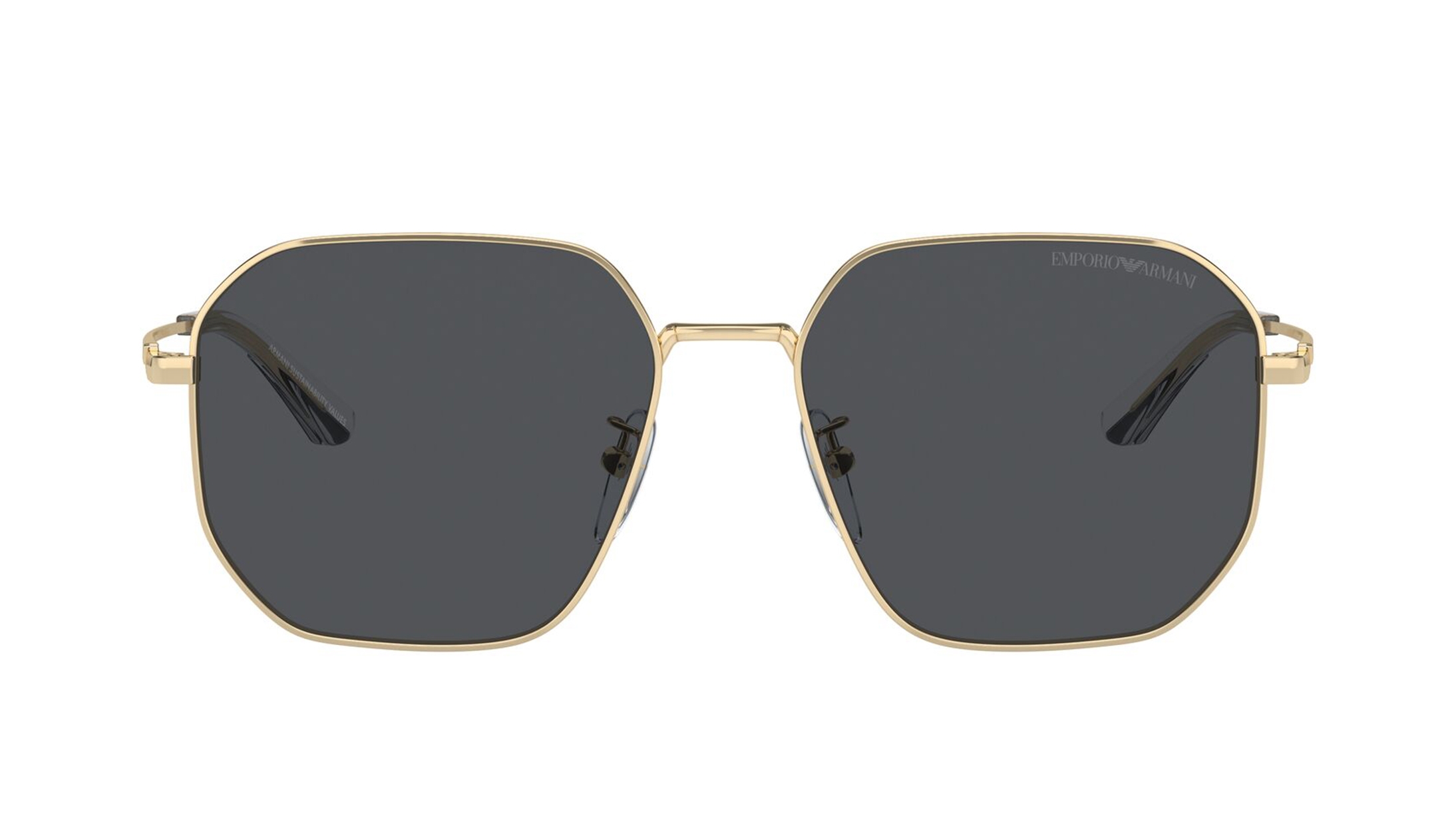 Image 1 of Black Geometric Sunglasses for Men from Emporio Armani Available at Titan Eye+