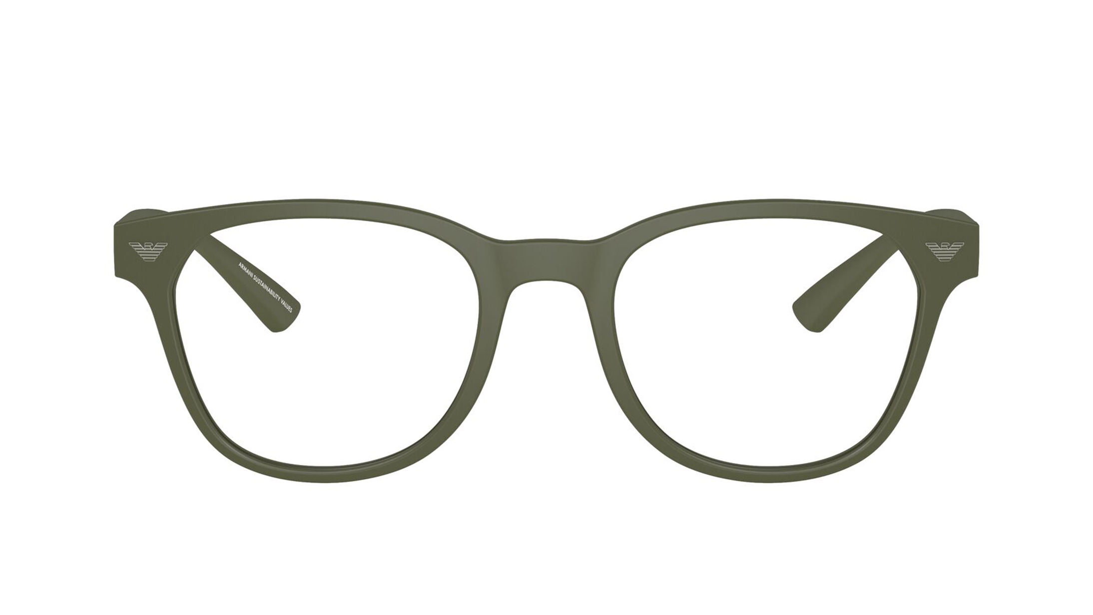 Image 1 of Olive Rectangle Eyeglasses for Men from Emporio Armani Available at Titan Eye+