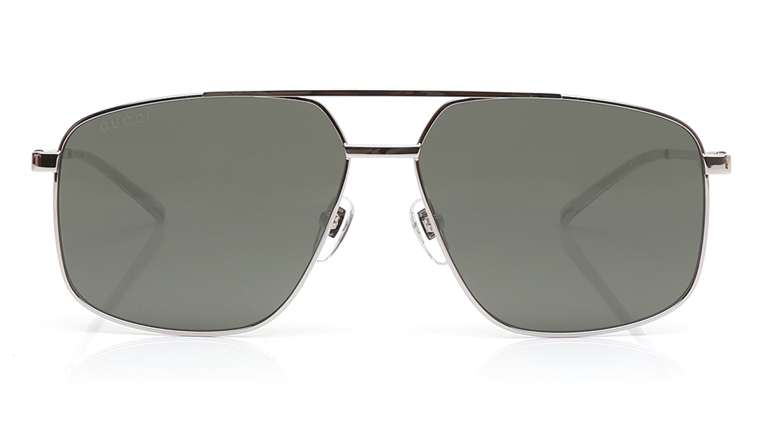 Image 1 of Grey Navigator Sunglasses for Men from Gucci Available at Titan Eye+