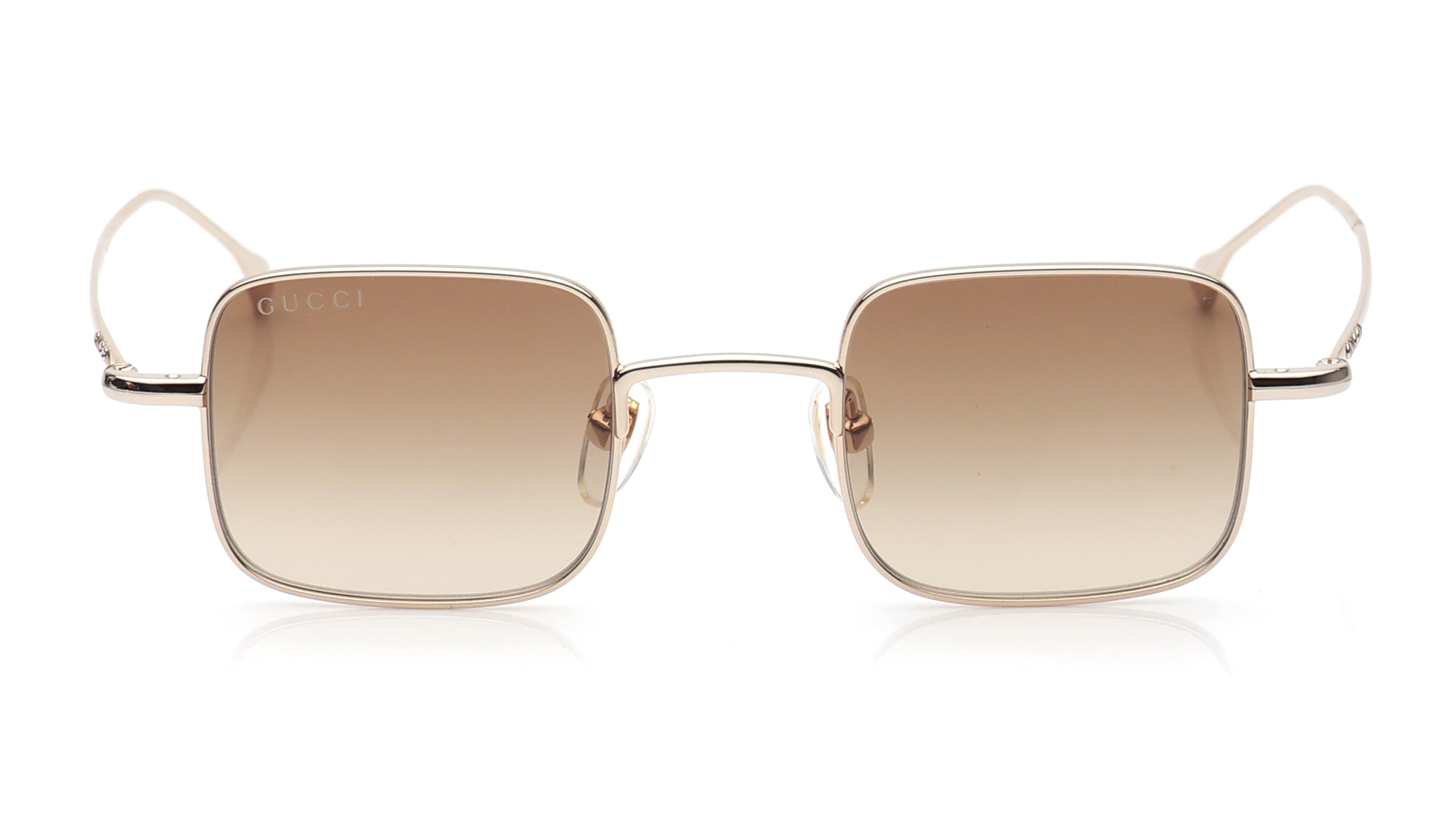 Image 1 of Brown Square Sunglasses for Men And Women from Gucci Available at Titan Eye+