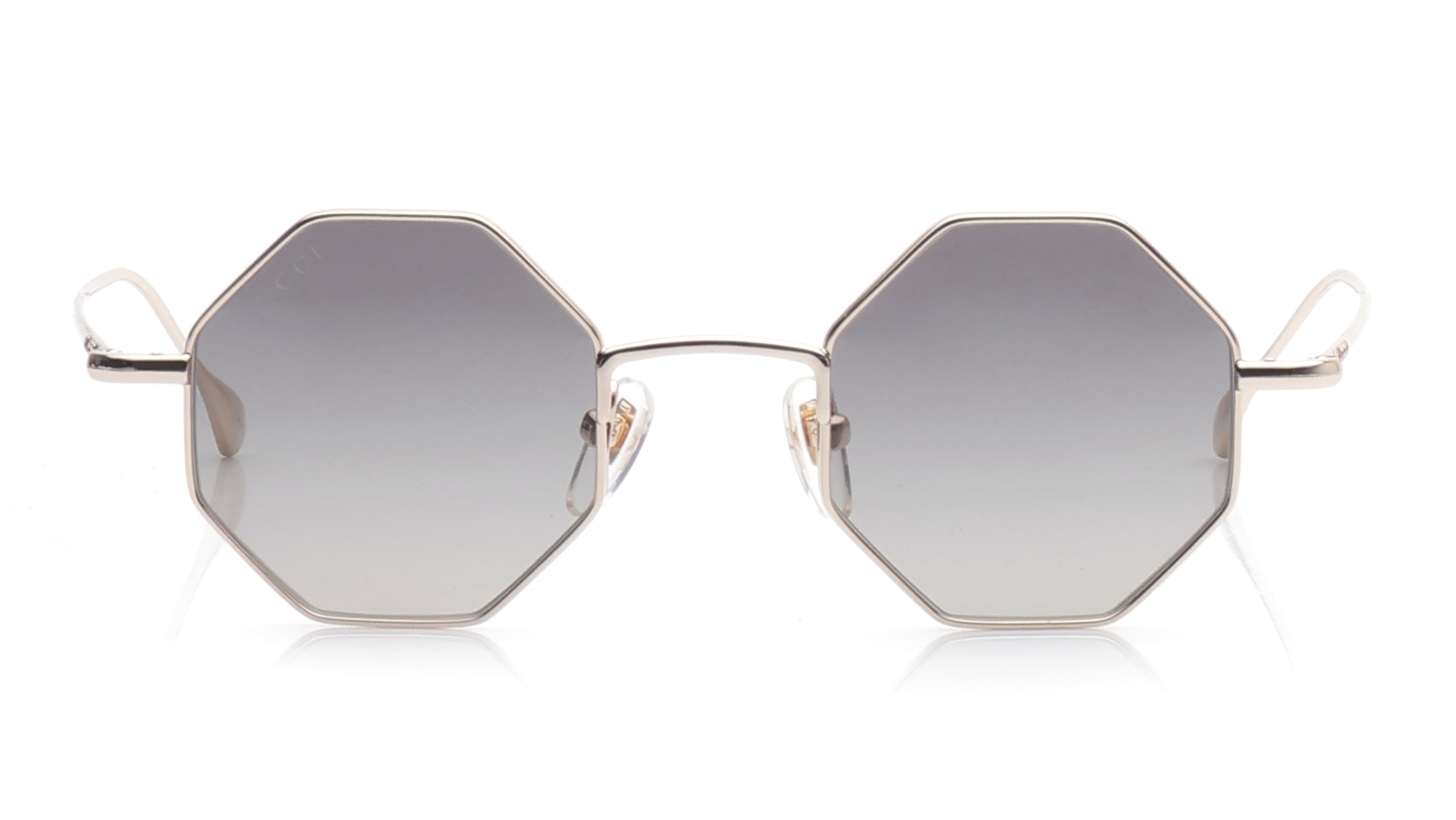 Image 1 of Grey Geometric Sunglasses for Men And Women from Gucci Available at Titan Eye+